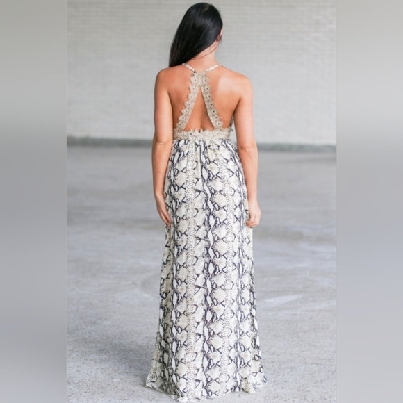 Ark & Co. Snake-Print Maxi Dress Size M - Picture 3 of 8